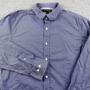 Banana Republic Shirt Mens Large Blue Soft Wash Tailored Slim Fit Button Down